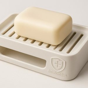 16 Antimicrobial Plastic Soap Dish with Hidden Drainage Reservoir