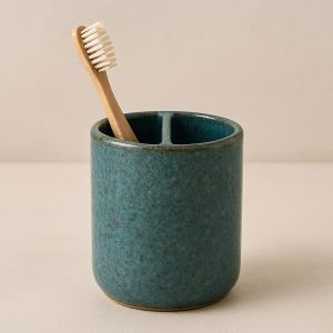 28 Ceramic Toothbrush Holder with Glazed Finish