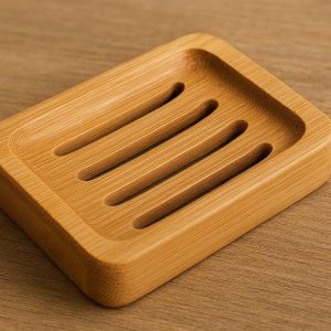 9 Bamboo Soap Dish with Natural Drainage Grooves